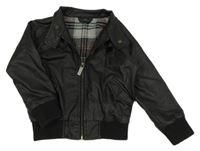 Černá koženková podšitá bunda Bench