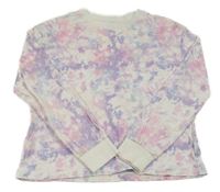 Bílo-lila-růžové batikované triko F&F