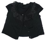 Černé lehké propínací bolerko s volánky