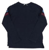 Tmavomodré triko s pruhy na rukávech M&S