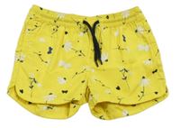 Žluté květované plátěné kraťasy Lupilu