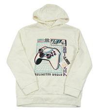 Nové - Smetanová mikina s ovladačem a kapucí Primark