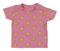 Růžové květované tričko Primark