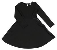 Černé žebrované šaty se zipy C&A