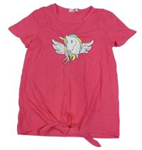 Tmavorůžové tričko s jednorožcem