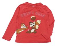 Malinové triko s Chipem a Dalem Disney