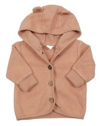 Starorůžová propínací mikina s kapucí Topomini