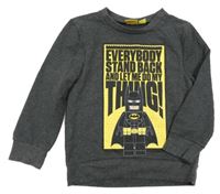 Tmavošedá melírovaná mikina s Lego Batmanem Rebel