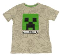 Béžové tričko s Minecraft