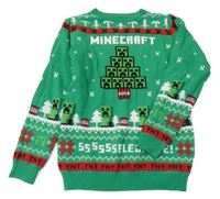 Zelený vzorovaný svetr s Minecraft Primark