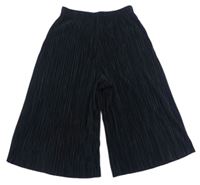 Černé žebrované lehké culottes kalhoty Tu