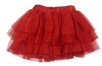 Červená tylová vrstvená sukně H&M