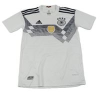 Bílo-černé sportovní funkční tričko s logem Adidas