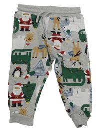 Šedé tepláky s vánočními obrázky Matalan