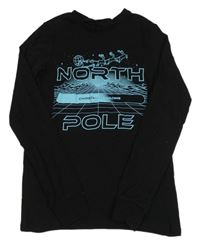 Černé triko s modrým potiskem 