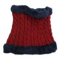 Rubínovo-tmavomodrý pletený zateplený nákrčník 