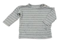 Šedo-bílý pruhovaný lehký svetr F&F