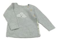 Šedý propínací svetr s mrakem H&M