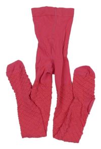 Tmavorůžové vzorované punčocháče Tu