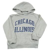 Šedá melírovaná mikina s nápisem a kapucí H&M