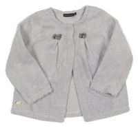 Lila plyšová propínací mikina s mašličkami 