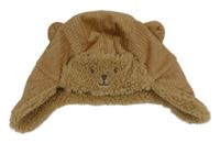 Hnědá zateplená sametová beranice s čumákem Nutmeg