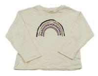Smetanové triko s duhou Nutmeg