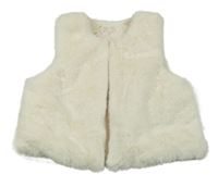 Smetanová kožešinová lehce zateplená vesta 