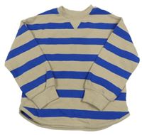 Béžovo-modré pruhované žebrované mikinotriko M&S