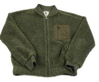 Khaki huňatá propínací mikina GARCIA