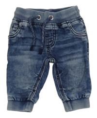 Tmavomodré melírované teplákové rifle s úpletovým pasem F&F