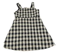 Bílo-černé kostkované úpletové flitrové šaty Matalan