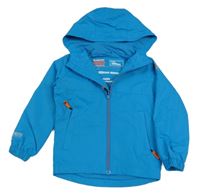 Modrá šusťáková funkční jarní bunda s kapucí 