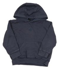 Tmavomodrá mikina s logem a kapucí Adidas