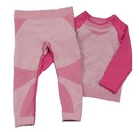 2 set - růžovo-tmavorůžové thermo triko + thermo kalhoty Crivit