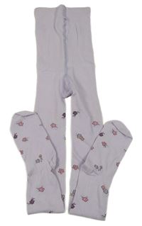 Lila květované punčocháče Tu