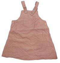 Starorůžové manšestrové laclové šaty Tu