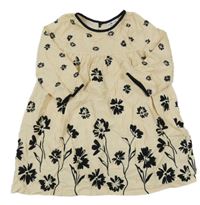 Smetanovo-černé lehké květované šaty Pep&Co