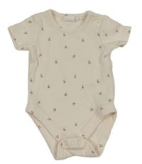 Smetanové květované žebrované body F&F