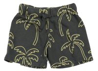 Tmavošedé teplákové kraťasy s palmami H&M