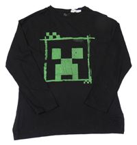 Černé pyžamové triko s Minecraft H&M