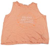 Lososový crop top s nápisy zn. H&M