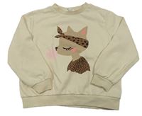 Smetanová mikina se zvířátkem H&M