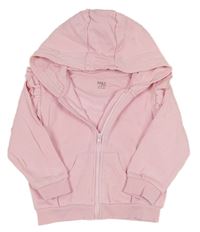 Růžová propínací mikina s volánky a kapucí M&S