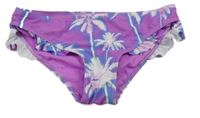 Fialovo-bílo-modré plavkové kalhotky s palmami a volánky M&S
