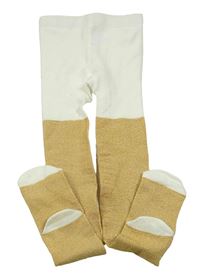 Zlato-bílé třpytivé punčocháče M&Co.