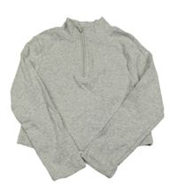 Světlešedé žebrované crop triko Next