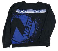 Černo-modrá mikina s nápisy - Nerf