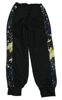 Černo-barevné tepláky se vzorovanými pruhy Shein