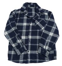 Tmavomodro-bílá kostkovaná flanelová košile Primark